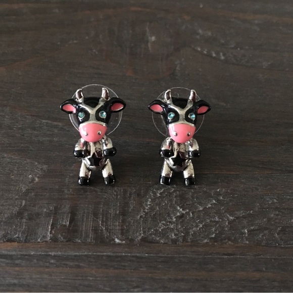 Betsey Johnson Cow Stud Earrings - Picture 5 of 7